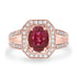 1.61ct Tourmaline Ring with 0.41tct Diamonds set in 14K Rose Gold