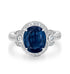 4.03ct Kyanite Ring with 0.37tct Diamonds set in 14K White Gold