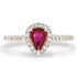 0.58Ct Ruby Ring With 0.32Tct Diamonds Set In 14K Rose Gold
