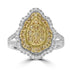 0.74ct  Yellow Diamond Rings with 0.52tct Diamond set in 14K Two Tone Gold
