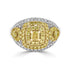 0.30Tct Yellow Diamond Ring With 1.20Tct Diamonds Set In 18Kt Two Tone Gold