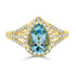 1.35Ct Aquamarine Ring With 0.32Tct Diamonds Set In 14Kt Yellow Gold