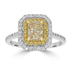 1.02ct  Yellow Diamond Rings with 0.51tct Diamond set in 18K Two Tone Gold