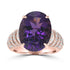 8.71ct  Amethyst Rings with 0.5tct Diamond set in 18K Yellow Gold