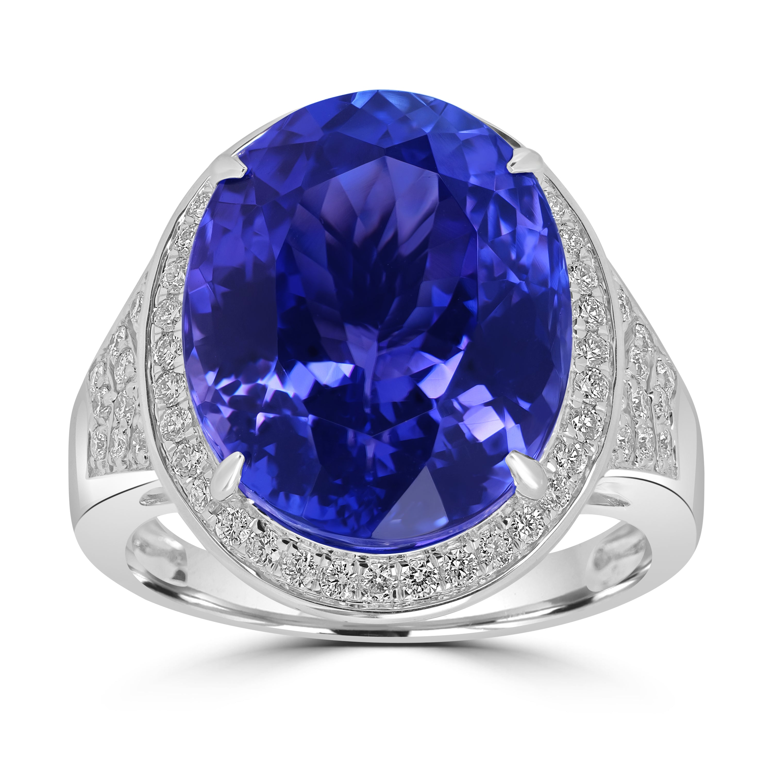 Tanzanite Ring w/ Diamonds 14K White Gold