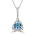 1.14ct  Aquamarine Pendants with 0.44tct Diamond set in 14K White Gold