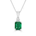 1.16ct Emerald Pendants with 0.02tct Diamond set in 14K White Gold