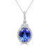 3.77 Tanzanite Pendants with 0.34tct Diamond set in 14K White Gold