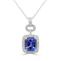 4.54 Tanzanite Pendants with 0.4tct Diamond set in 14K White Gold