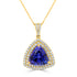 4.41 Tanzanite Pendants with 0.63tct Diamond set in 14K Yellow Gold