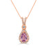 1.2ct Sapphire Pendant with 0.22tct Diamonds set in 14K Rose Gold