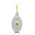 0.10Ct Orange Diamond Pendant With 0.33Tct Diamond Accents Set In 14K Yellow Gold