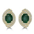 3.98tct Emerald Earring with 0.76tct Diamonds set in 14K Yellow Gold