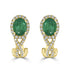 2.68tct Emerald Earring with 0.58tct Diamonds set in 14K Yellow Gold