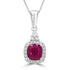 1.81ct  Ruby Pendants with 0.2tct Diamond set in 14K White Gold