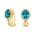 11.53tct Blue Zircon Earring with 0.58tct Diamonds set in 14K Yellow Gold