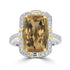 4.8ct  Yellow Beryl Rings with 0.54tct Diamond set in 18K Two Tone Gold