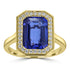 3.394ct Tanzanite Rings with 0.221tct Diamond set in 18K Yellow Gold