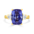 6.14 Tanzanite Rings with 0.41tct Diamond set in 18K Yellow Gold