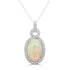9.22ct Opal Pendant with 0.81tct Diamonds set in 14K White Gold