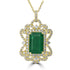 3.24ct   Emerald Pendants with 0.92tct Diamond set in 14K Yellow Gold