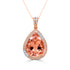 16.92ct Morganite Pendant with 0.63tct Diamonds set in 14K Rose Gold