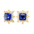 16.73 Tanzanite Earrings with 2.7tct Diamond set in 14K Yellow Gold