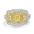 0.61ct Yellow Diamond Rings with 1.32tct Diamond set in 18K White Gold