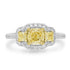1.01ct Yellow Diamond Rings with 0.77tct Diamond set in 14K White Gold