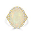 11.74 Opal Rings with 0.46tct Diamond set in 14K Yellow Gold