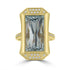9.76ct  Aquamarine Rings with 0.18tct Diamond set in 18K Yellow Gold