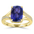 3.421ct Tanzanite Rings with 0.116tct Diamond set in 18K Yellow Gold