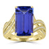 6.129ct Tanzanite Rings with 0.17tct Diamond set in 18K Yellow Gold