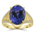 6.774ct Tanzanite Rings with 0.198tct Diamond set in 18K Yellow Gold