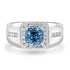 4.57ct Blue Zircon Ring with 0.52tct Diamonds set in 14K White Gold