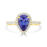 1.81ct Tanzanite Rings with 0.48tct Diamond set in 14K Yellow Gold