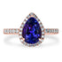1.92ct Tanzanite Ring with 0.49tct Diamonds set in 14K Rose Gold