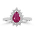 0.67ct Ruby Rings with 0.3tct Diamond set in 14K White Gold