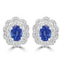 1.18ct Sapphire Earring with 0.48ct Diamonds set in 18K White Gold
