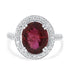 5.5ct Tourmaline Ring with 0.55ct Diamonds set in 14K White Gold