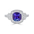 2.06Ct Tanzanite Ring With 0.37Tct Diamonds Set In 14Kt White Gold