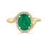 2.07ct Emerald Ring with 0.31tct Diamonds set in 14K Yellow Gold