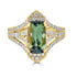 3.34Ct Green Tanzanite Ring With 0.87Tct Diamonds Set In 14Kt Yellow Gold