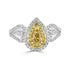 0.54Tct Yellow Diamond Ring With 0.45Tct Diamonds Set In 14Kt Two Tone Gold