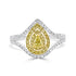 0.25Tct Yellow Diamond Ring With 0.60Tct Diamonds Set In 18Kt Two Tone Gold