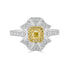 0.33ct Yellow Diamond Ring with 0.8tct Diamonds set in 18K Two Tone Gold