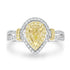 0.43ct Yellow Diamond Rings with 0.55tct Diamond set in 14K Two Tone Gold