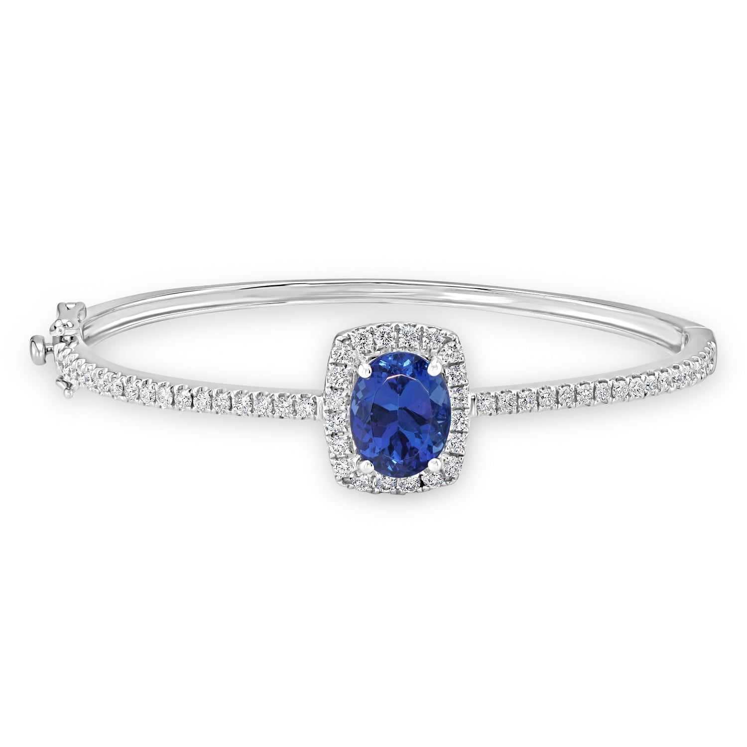 Affinity Gems Emerald-Cut Tanzanite & Diamond Bangle Sterling Silver -  QVC.com