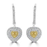 0.27tct Yellow Diamond Earring with 1.11tct Diamonds set in 18K Two Tone Gold