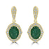 3.24ct Emerald earrings with 0.56ct diamonds set in 14K yellow gold